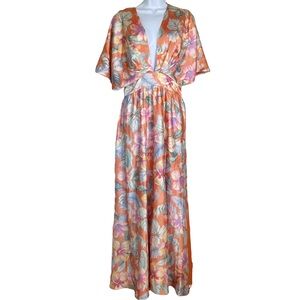 NWT Showpo Womens Maxi Dress Sz 6 Floral Boho Fairy Wedding Sexy Vacation
